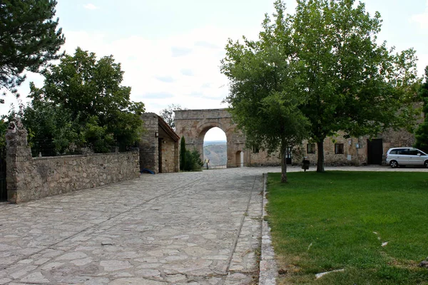 Antigo Portão Romano Medinaceli Castela Leão Espanha — Fotografia de Stock