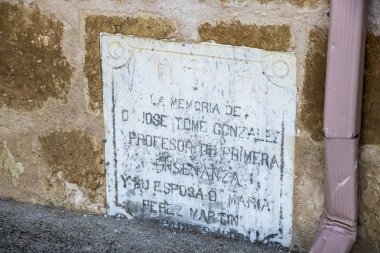 Peleas de Arriba, İspanya. Hatıra plak varsayım (Iglesia de la Asuncion Our Lady kilise içinde)