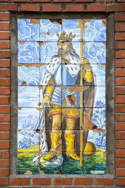 Peleas Arriba Spagna Tegola Dipinta Raffigurante Ferdinando Iii Castiglia Santo — Foto Stock