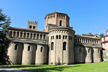 Nın apsis kalıntısı veya apsis Manastırı Saint Mary Rıpoll, Catalonia, İspanya