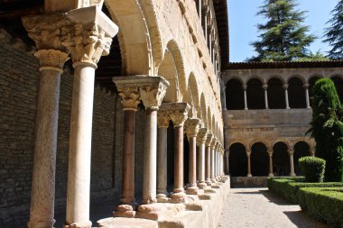 The cloister of the Monastery of Saint Mary in Ripoll, Catalonia, Spain clipart