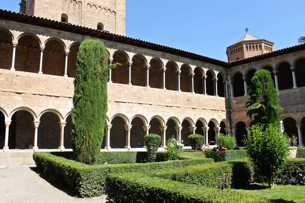 Krużganek Klasztoru Saint Mary Ripoll Hiszpania — Zdjęcie stockowe