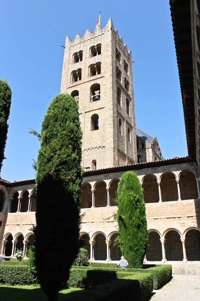 Chiostro Del Monastero Santa Maria Ripoll Catalogna Spagna — Foto Stock