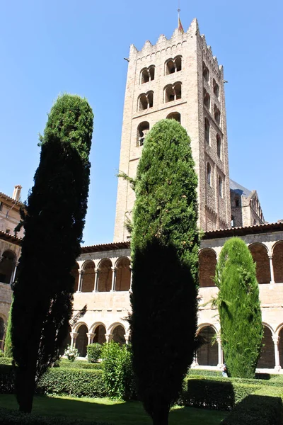 Chiostro Del Monastero Santa Maria Ripoll Catalogna Spagna — Foto Stock