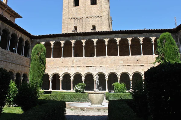 Krużganek Klasztoru Saint Mary Ripoll Hiszpania — Zdjęcie stockowe