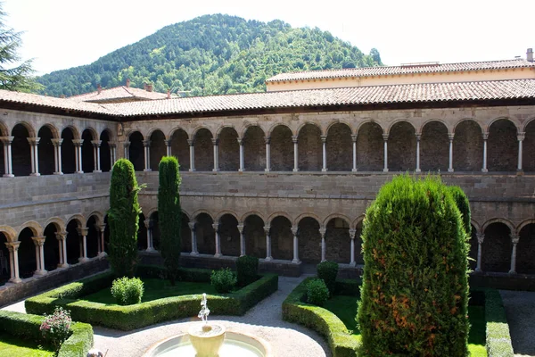 Claustro Del Monasterio Santa María Ripoll Cataluña España — Foto de Stock