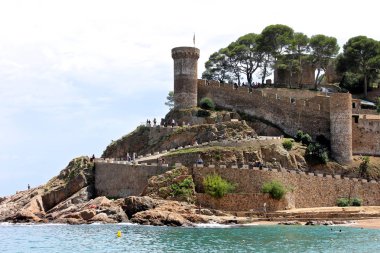 Gösterim Vila Vella, bir kale Tossa de Mar, Catalonia, İspanya