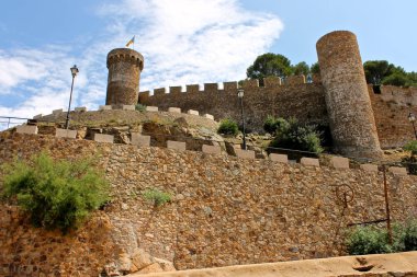 Gösterim Vila Vella, bir kale Tossa de Mar, Catalonia, İspanya