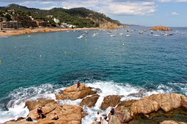 Gösterim: Tossa de Mar, Catalonia, İspanya Akdeniz kıyılarının