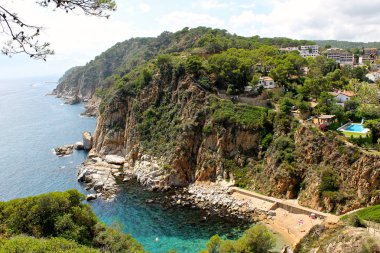 Gösterim: Tossa de Mar, Catalonia, İspanya Akdeniz kıyılarının