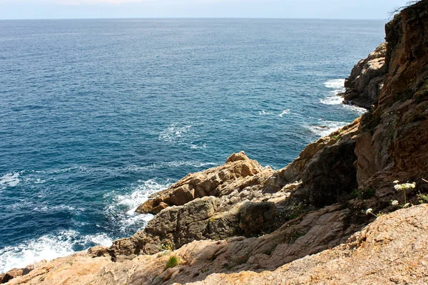 Vistas Costa Mediterránea Desde Tossa Mar Cataluña España — Foto de Stock