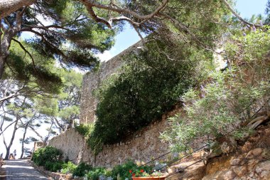 Gösterim Vila Vella, bir kale Tossa de Mar, Catalonia, İspanya