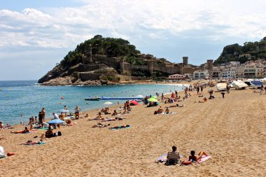 Gösterim Vila Vella, bir kale Tossa de Mar, Catalonia, İspanya