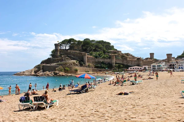 Uitzicht Van Vila Vella Een Vesting Tossa Mar Catalonië Spanje — Stockfoto