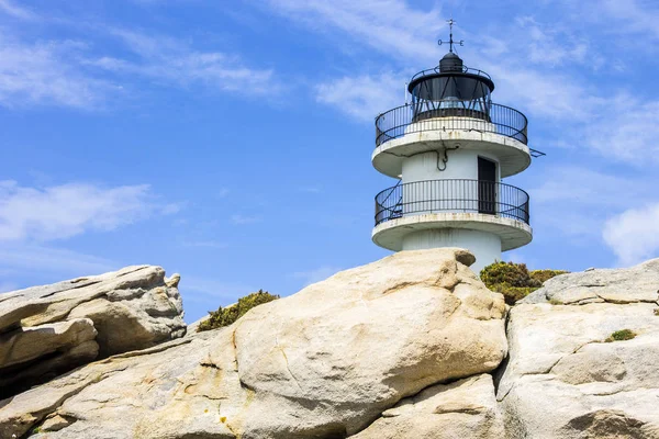 Faro Punta Roncadoira Xove Galicia España — Foto de Stock