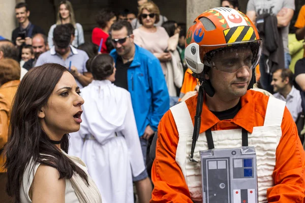 Personas Disfrazadas Con Disfraces Star Wars Para Iii Desfile Imperial — Foto de Stock