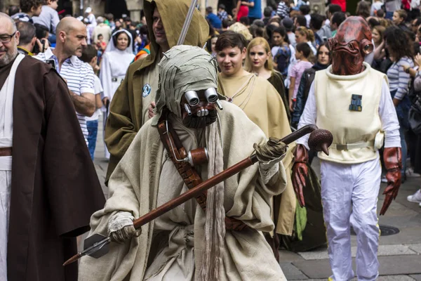 Personas Disfrazadas Con Disfraces Star Wars Para Iii Desfile Imperial — Foto de Stock