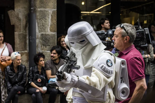Personer Förklädd Star Wars Kostymer För Iii Imperial Stormtroopers Paraden — Stockfoto