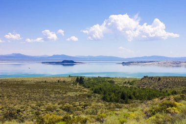 Mono Gölü, Mono County, Kaliforniya 'da büyük, sığ bir tuzlu soda gölü, tufa kaya oluşumları var.