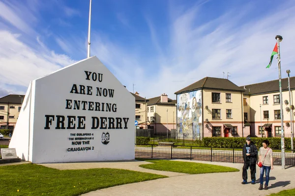 Jste Nyní Vstup Free Derry Roh Londonderry Severní Irsko Dvěma — Stock fotografie