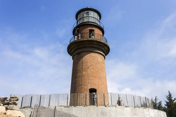 Martha Vineyard Massachusetts Gay Head Light Cihla Maják Postavený Roce — Stock fotografie