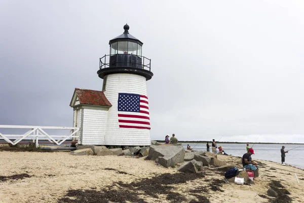 Nantucket Massachusetts Brant Point Light Faro Situato Sul Porto Nantucket — Foto Stock