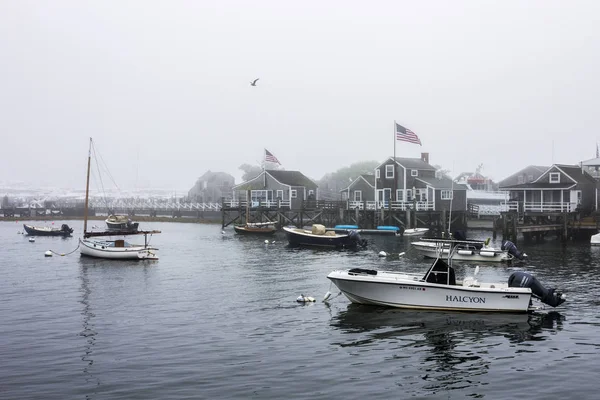 Nantucket Island Massachusetts Veduta Del Porto Nantucket Con Barche Case — Foto Stock