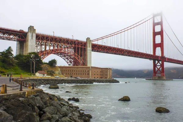 Golden Gate Bridge Jak Widać Punktu Fort San Francisco Kalifornia — Zdjęcie stockowe