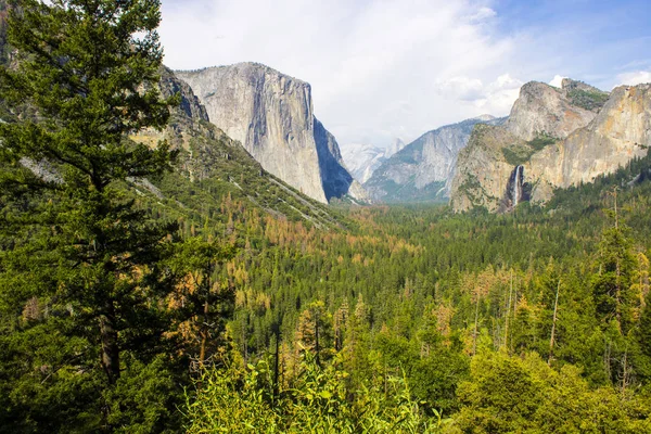 Nézetek Capitan Yosemite Völgy Alagút Nézet Megfigyelési Területről Yosemite National — Stock Fotó