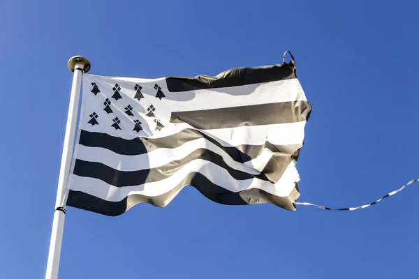 Flag Brittany Bretagne Called Gwenn Which Means White Black Breton — Stock Photo, Image