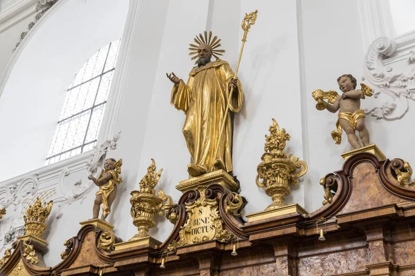 Collegiale Kerk Van Stift Stams Een Barokke Cisterciënzerabdij Gemeente Stams — Stockfoto
