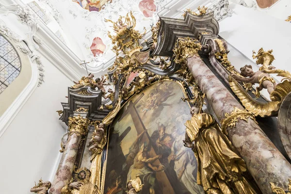 Iglesia Colegiata Stift Stams Una Abadía Cisterciense Barroca Municipio Stams — Foto de Stock