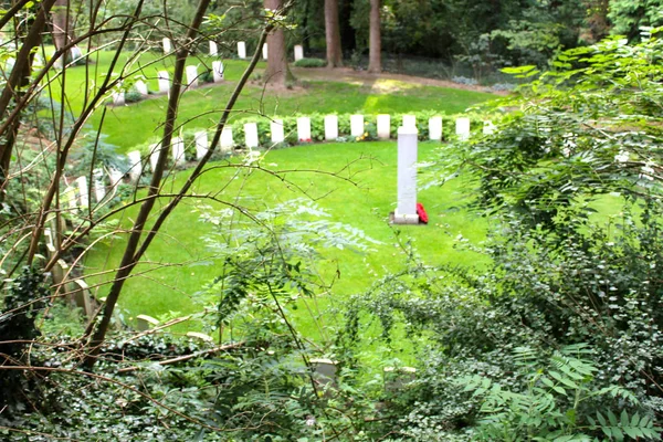 Mons Belgia Saint Symphorien Cmentarzu Wojskowym Cmentarzyska Pierwszej Wojny Światowej — Zdjęcie stockowe