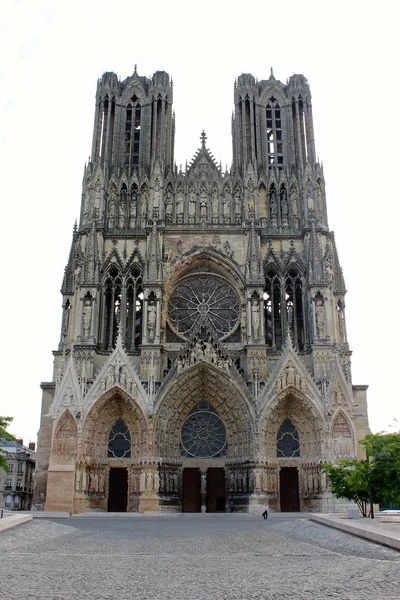 Reims Francia Catedral Nuestra Señora Cathedrale Notre Dame Importante Edificio —  Fotos de Stock