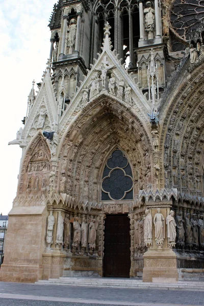 Reims France Details Cathedral Our Lady Cathedrale Notre Dame Major — Stock Photo, Image