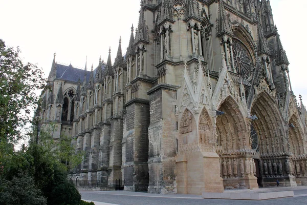 Reims Francia Catedral Nuestra Señora Cathedrale Notre Dame Importante Edificio —  Fotos de Stock