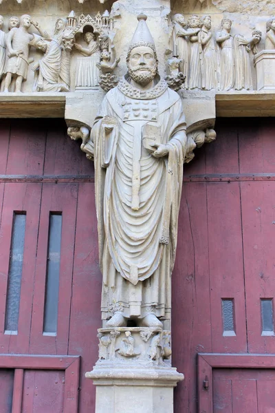 Remeš Francie Podrobnosti Katedrále Panny Marie Cathedrale Notre Dame Významné — Stock fotografie