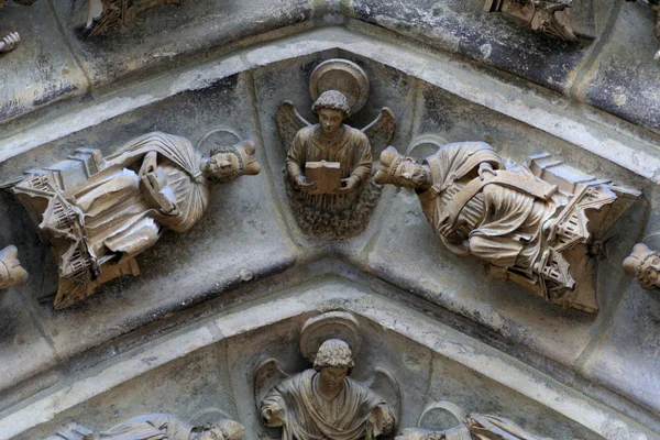 Ρεμς Γαλλία Λεπτομέρειες Του Καθεδρικός Ναός Της Παναγίας Cathedrale Notre — Φωτογραφία Αρχείου