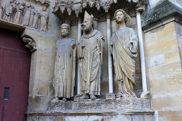 Remeš Francie Podrobnosti Katedrále Panny Marie Cathedrale Notre Dame Významné — Stock fotografie