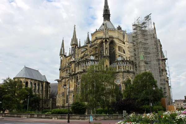 Reims Francia Catedral Nuestra Señora Cathedrale Notre Dame Importante Edificio — Foto de Stock