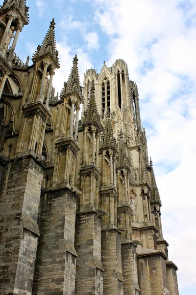 Reims Francia Catedral Nuestra Señora Cathedrale Notre Dame Importante Edificio —  Fotos de Stock