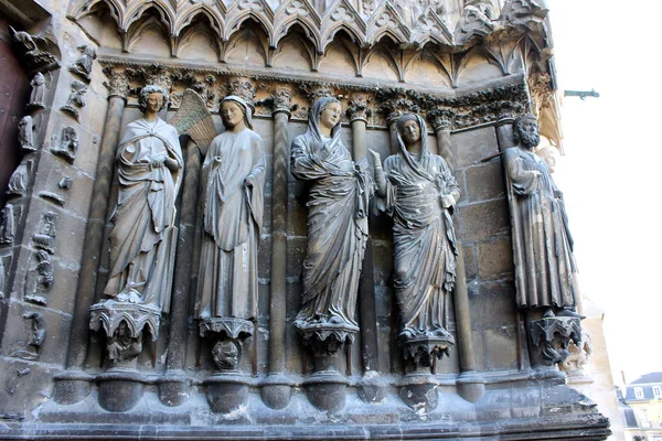 Reims Francia Ángel Sonriente Ange Sourire Una Famosa Escultura Catedral — Foto de Stock