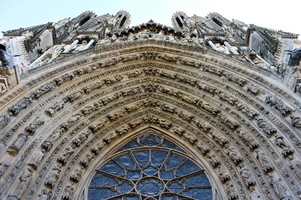 Reims França Catedral Nossa Senhora Cathedrale Notre Dame Importante Edifício — Fotografia de Stock