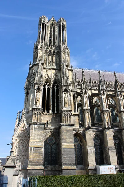 Reims Frankrike Cathedral Our Lady Cathedrale Notre Dame Större Höga — Stockfoto