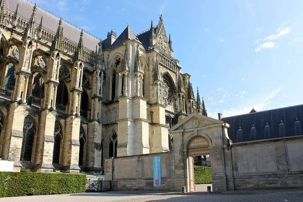 Реймс Франция Кафедральный Собор Пресвятой Богородицы Cathedrale Notre Dame Крупное — стоковое фото