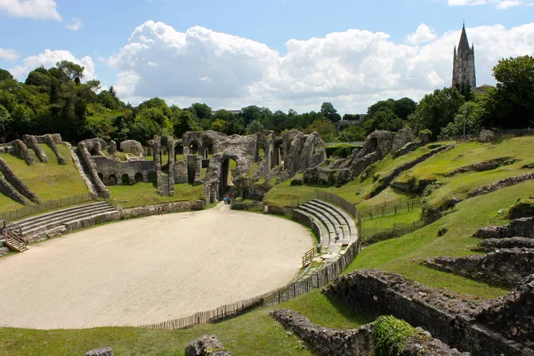 Saintes Francja Galloromańskim Amfiteatrem Mediolanum Santonum Głównych Starożytności Gród Pomnik — Zdjęcie stockowe