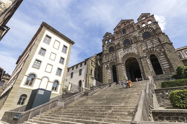 Puy Velay Francia Catedral Nuestra Señora Anunciación Una Iglesia Católica — Foto de Stock