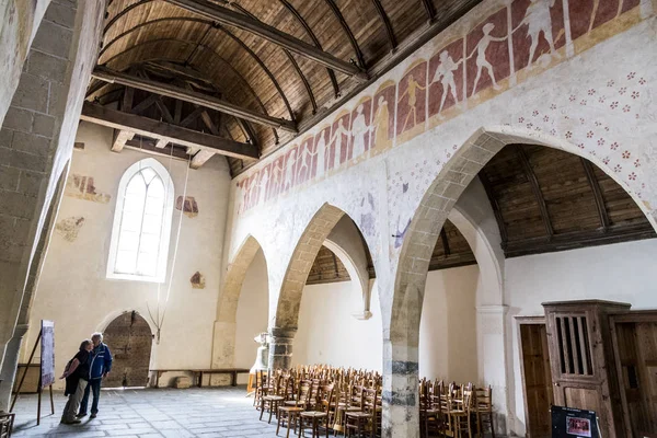 Plouha Francja Chapelle Kermaria Iskuit Kaplicę Bretanii Bretagne Słynnymi Freskami — Zdjęcie stockowe