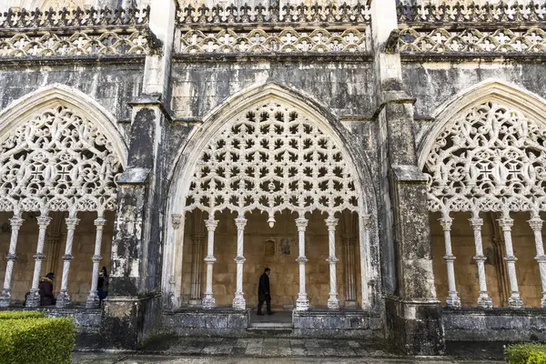 Batalha Portugal Manuelino Extravagantes Ventanas Góticas Talladas Claustro Real Del — Foto de Stock
