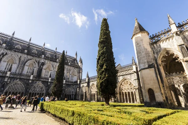 Batalha Portugal Manuelino Extravagantes Ventanas Góticas Talladas Claustro Real Del — Foto de Stock